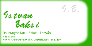 istvan baksi business card